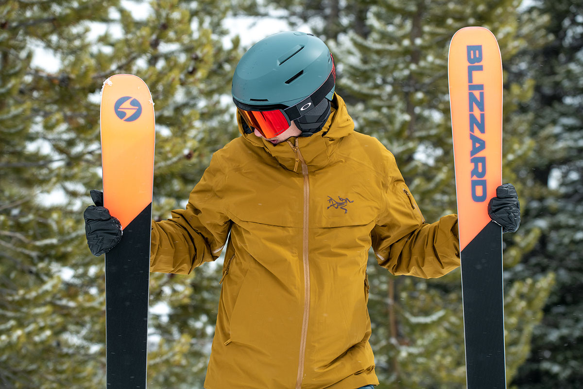 Blizzard Bonafire 97 all-mountain skis (holding skis)